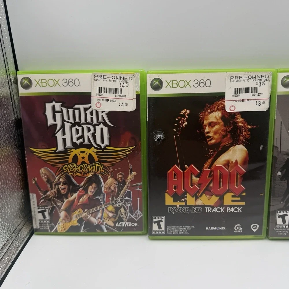 Xbox 360 Guitar Hero & Rock Band Game Lot CIB Tested Working Beatles AC/DC